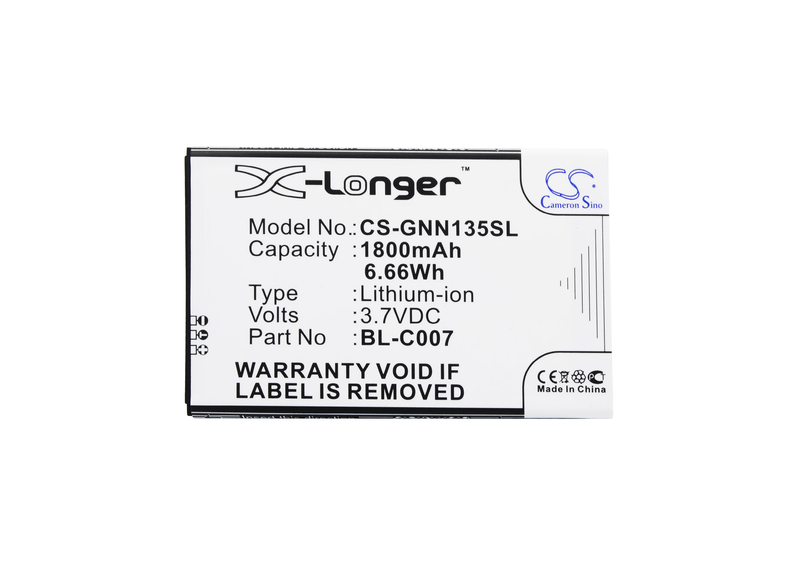 Аккумулятор Cameron Sino 1800 мАч для Fly IQ230 GIONEE C605 135 GN137 GN138 GN160T GN858 NGM Polaris Pioneer