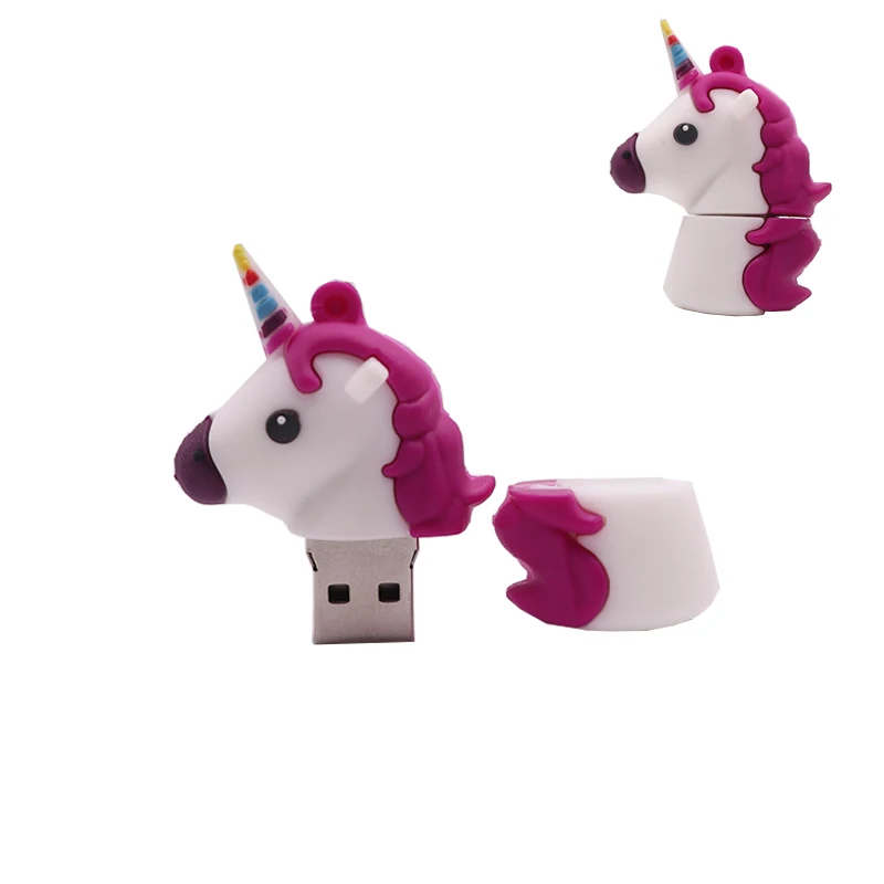 Реальная емкость Флешка в форме героя мультика Единорог usb флэш-накопитель 4 ГБ 8 ГБ 16 ГБ 32 ГБ 64 ГБ 128 Гб карта памяти необычный флеш-накопитель usb2.0