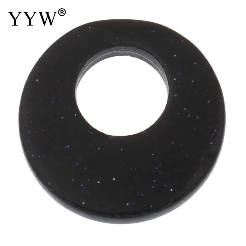 blue goldstone YYW натуральное Настоящее ювелирное изделие из драгоценных камней плоские круглые бусинки пончики для женщин и мужчин DIY с кварцевым тигровым глазом морской опал Роза камень подвески - Окраска металла: blue goldstone