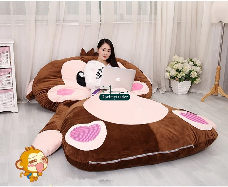 Дориа Trader 230cm X 170см Огромный мультфильм Обезьяна спальный мешок плюшевые мягкие
