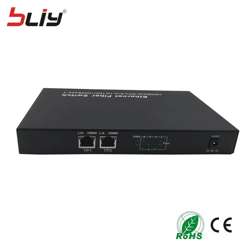 Шэньчжэнь завод 8 100 Мбит/с оптическим портом 2 10/100/1000 м RJ45 порт SC 20 км быстро