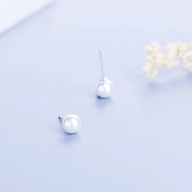 Женские жемчужные серьги пусеты Martick элегантные из серебра 925 пробы 6 мм/8 мм для