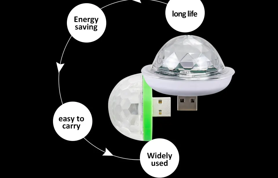 Мини USB СВЕТОДИОДНЫЙ вечерние светильник s сценический Lumiere эффект лампы 4 Вт Портативный диско шар красочный лазерный DJ диско-светильник музыка для мобильного телефона