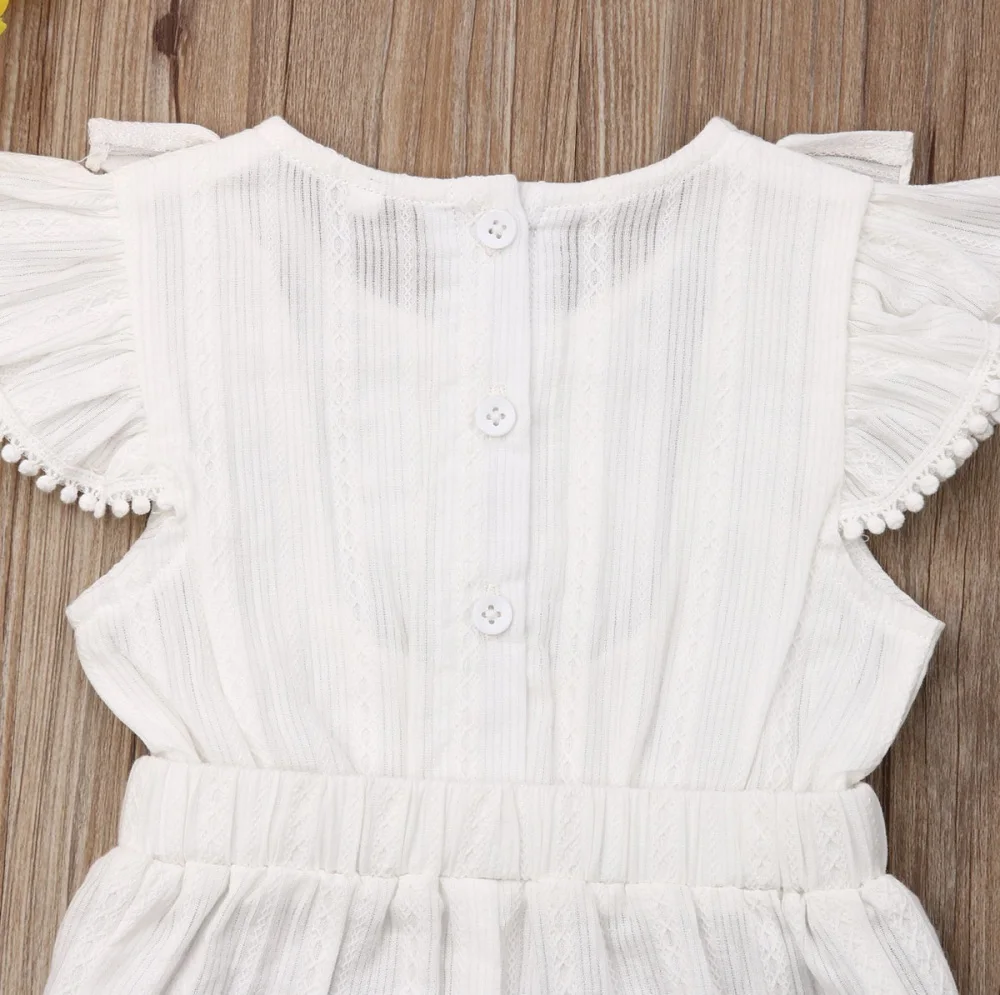 Детская одежда для маленьких девочек кружевной топ с короткими рукавами