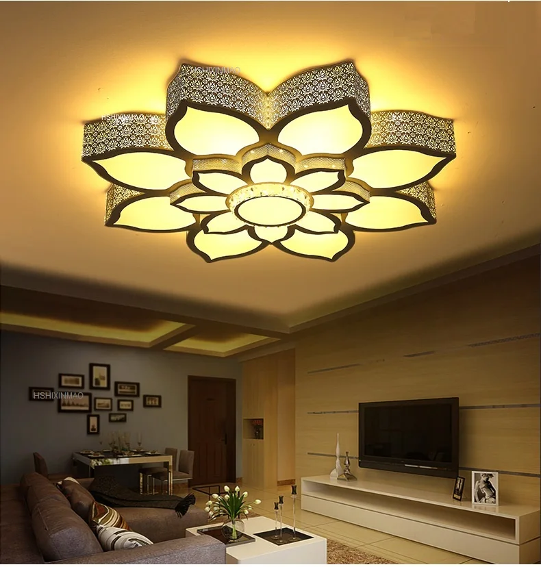 Lotus crystal LED ceiling lamp home living room bedroom study restaurant lights commercial places illumination Ceiling light | Освещение