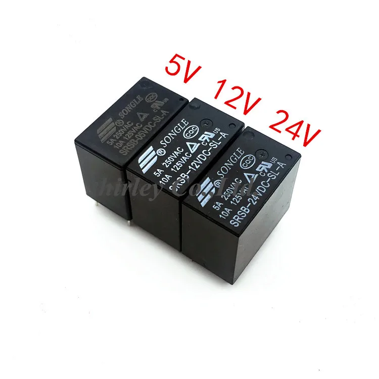 

10 шт. реле Φ 5V 12V 24V 5A/250VAC 4PIN 100% новый SRSB-05 12 24VDC-SL-A