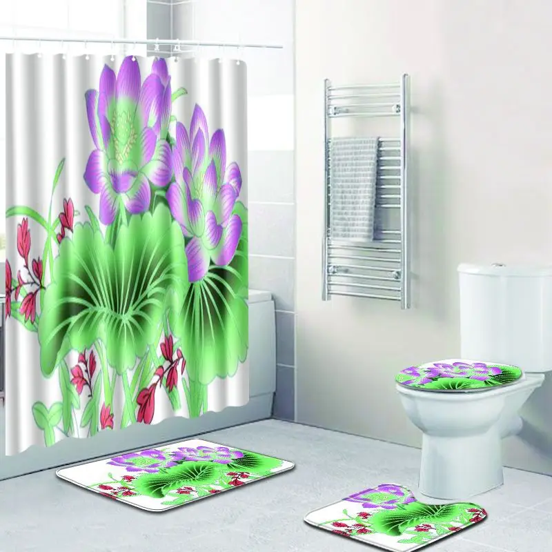 F Прямая поставка цветочные коврики и для ванной комнаты набор Cortinas D Bano