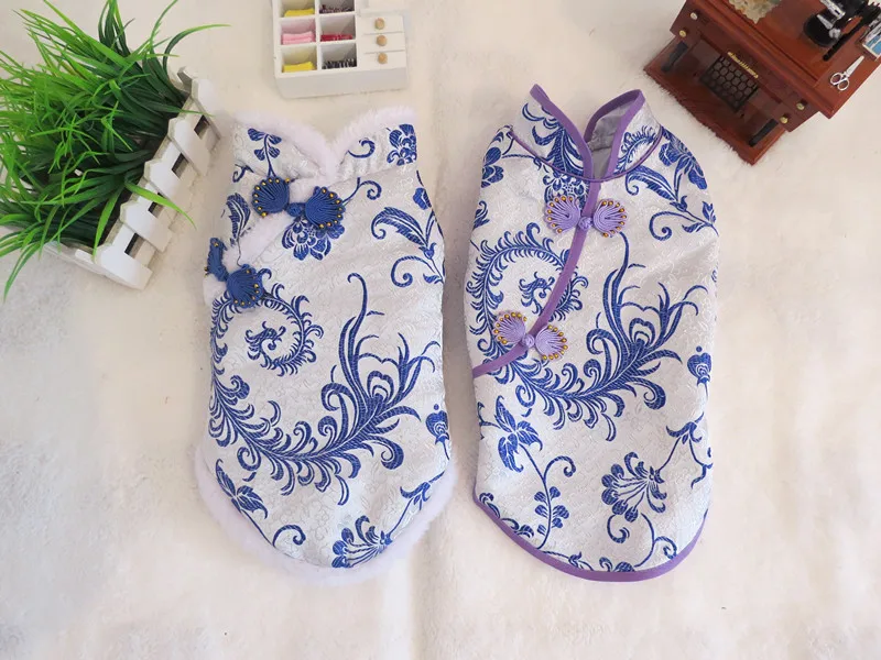 Cheongsam летняя одежда для собак платья для животных для собак юбка китайская собака платье щенок кошка одежда для собак Домашние животные одежда чихуахуа