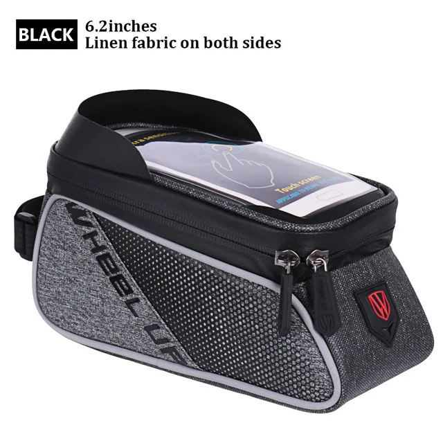 

WHEEL UP MTB Road Bicycle Bike Bags Rainproof Touch Screen Cycling Top Front Tube Frame Bags 6.0 Phone Case Bike Accessories