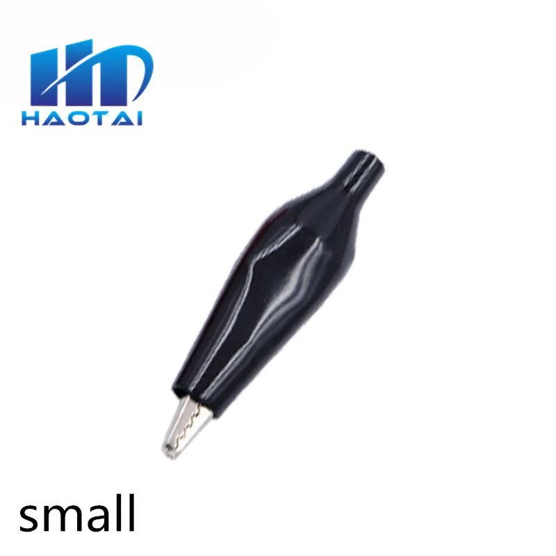 Black small 10pcs28MM металлический зажим G98 крокодил Электрический зажим измерительный щуп метр Черный Красный с зажим в пластике Автомобильная батарея - Цвет: Black small