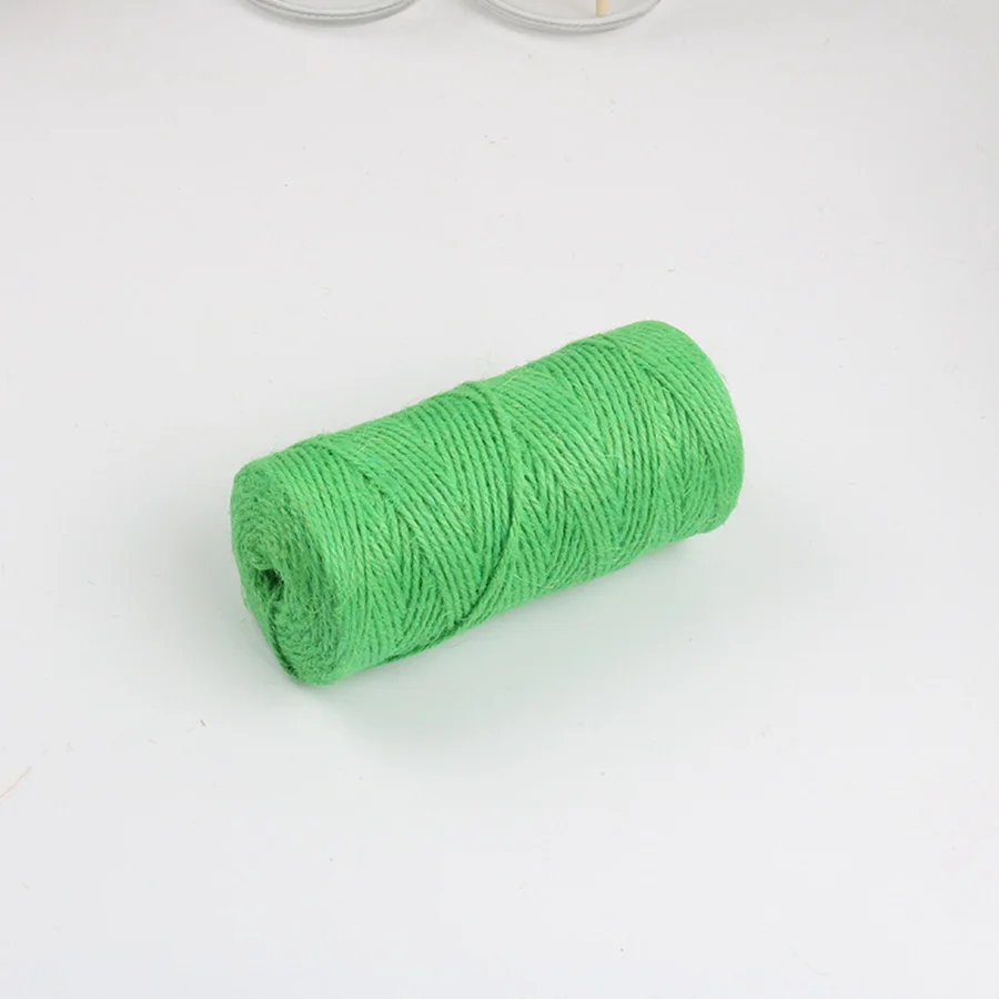fruit green 100 м/рулон 2 мм пеньковая пряжа плетеная веревка джутовая нить Мешковина вечерние упаковка для свадебного подарка шнуры цветные Zakka Скрапбукинг - Цвет: fruit green