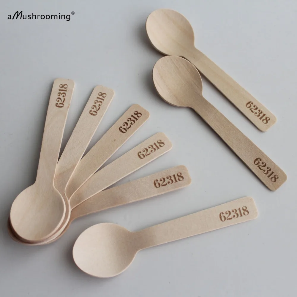 Индивидуализированные ложки для мороженого деревенские свадебные столовые