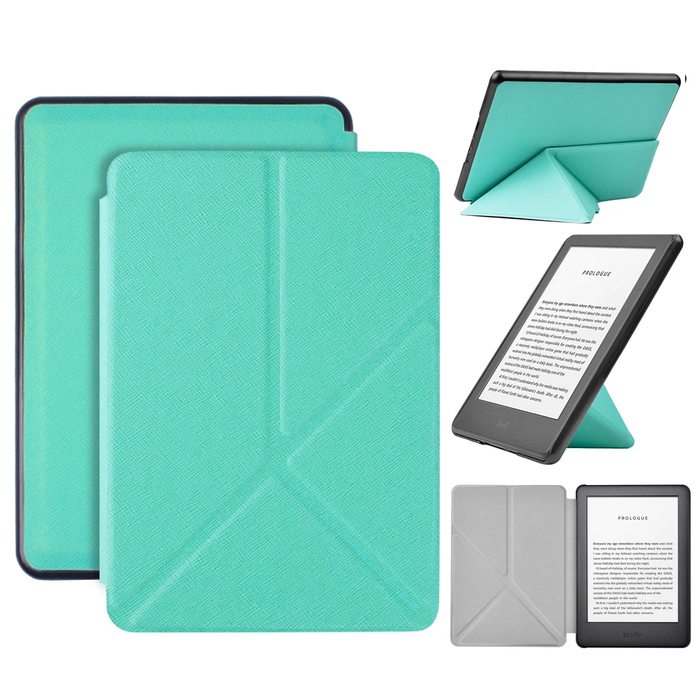 Умный чехол подставка оригами для amazon Kindle 2019 выпущенный кожаный книжка