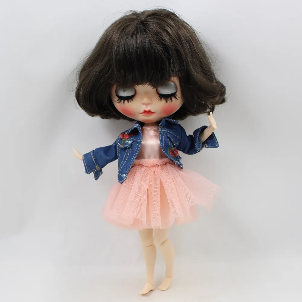 Blyth doll colthes розовая и желтая кружевная юбка с жакетом для сустава