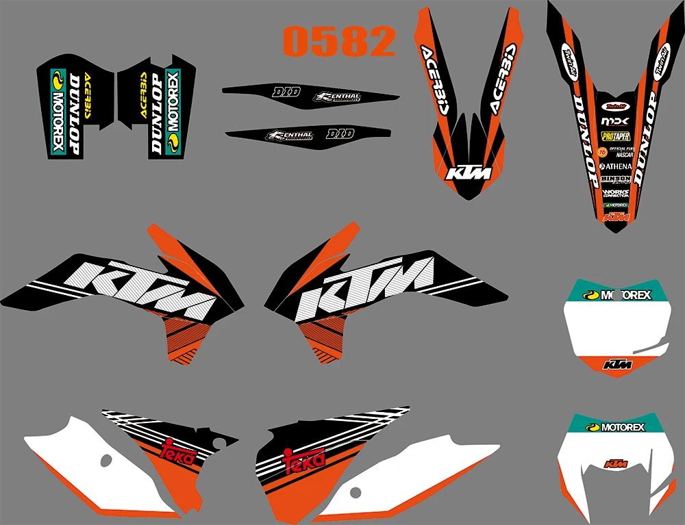 0582 новая командная графика с соответствующие фоны для KTM EXC XCW XCF-W