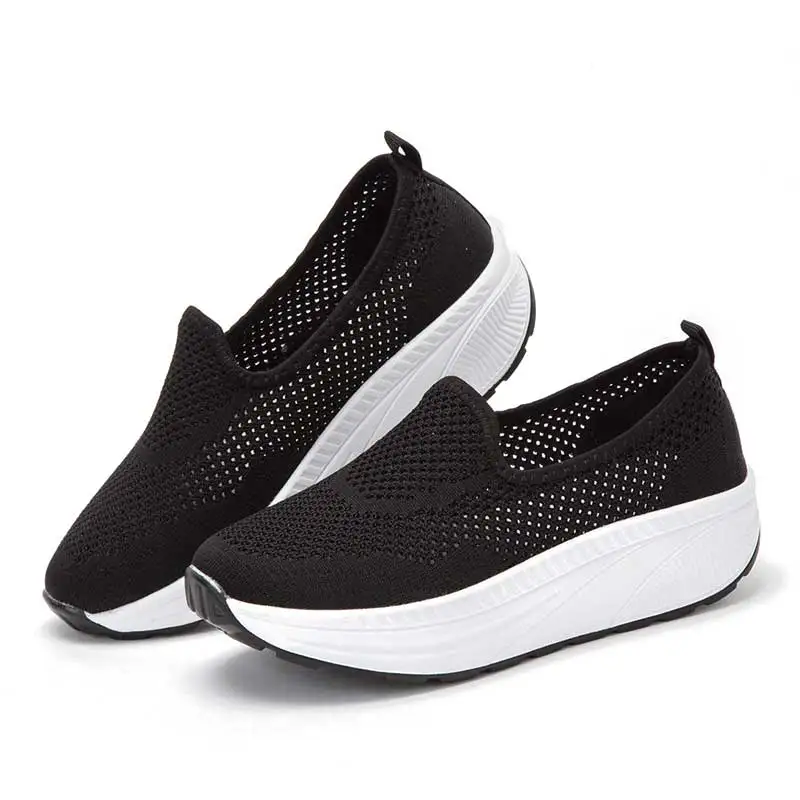 Summer Black BeckyWalk/Летняя женская обувь из сетчатого материала; лоферы на платформе; сезон осень; слипоны; дышащая женская повседневная обувь на плоской подошве; zapatos mujer; Размеры 35-42; WSH2925 - Цвет: Summer Black
