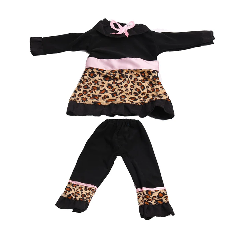 Doll clothes Leopard print set black and white toy accessories 18 inch Girl doll 43 cm baby c97-c114 | Игрушки и хобби