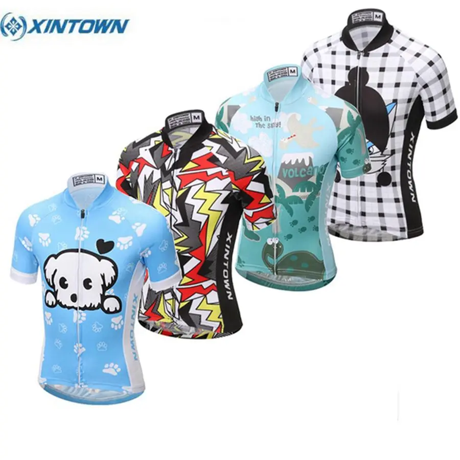 Милые детские трикотажные майки для велоспорта и дышащие летние велосипедные с