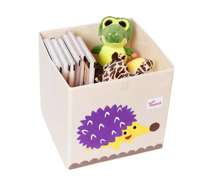 hedgehog Новая 3D коробка для хранения игрушек Мультяшные животные складные корзины для хранения шкаф ящик Органайзер корзина для хранения одежды детские игрушки Органайзер - Цвет: hedgehog