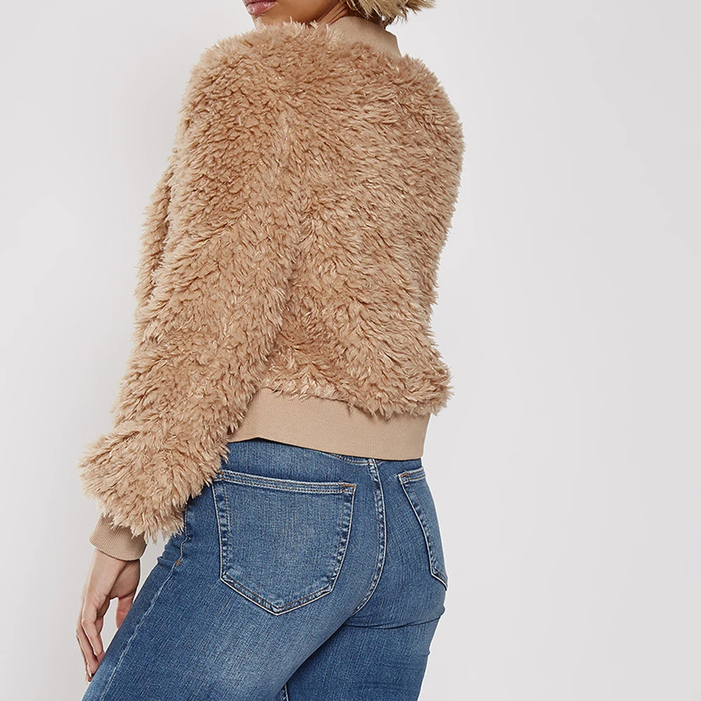 2018 Winter Warm Overcoat Women Faux Fur Fleece Coat Zipper Cardigan Female Outwear | Женская одежда