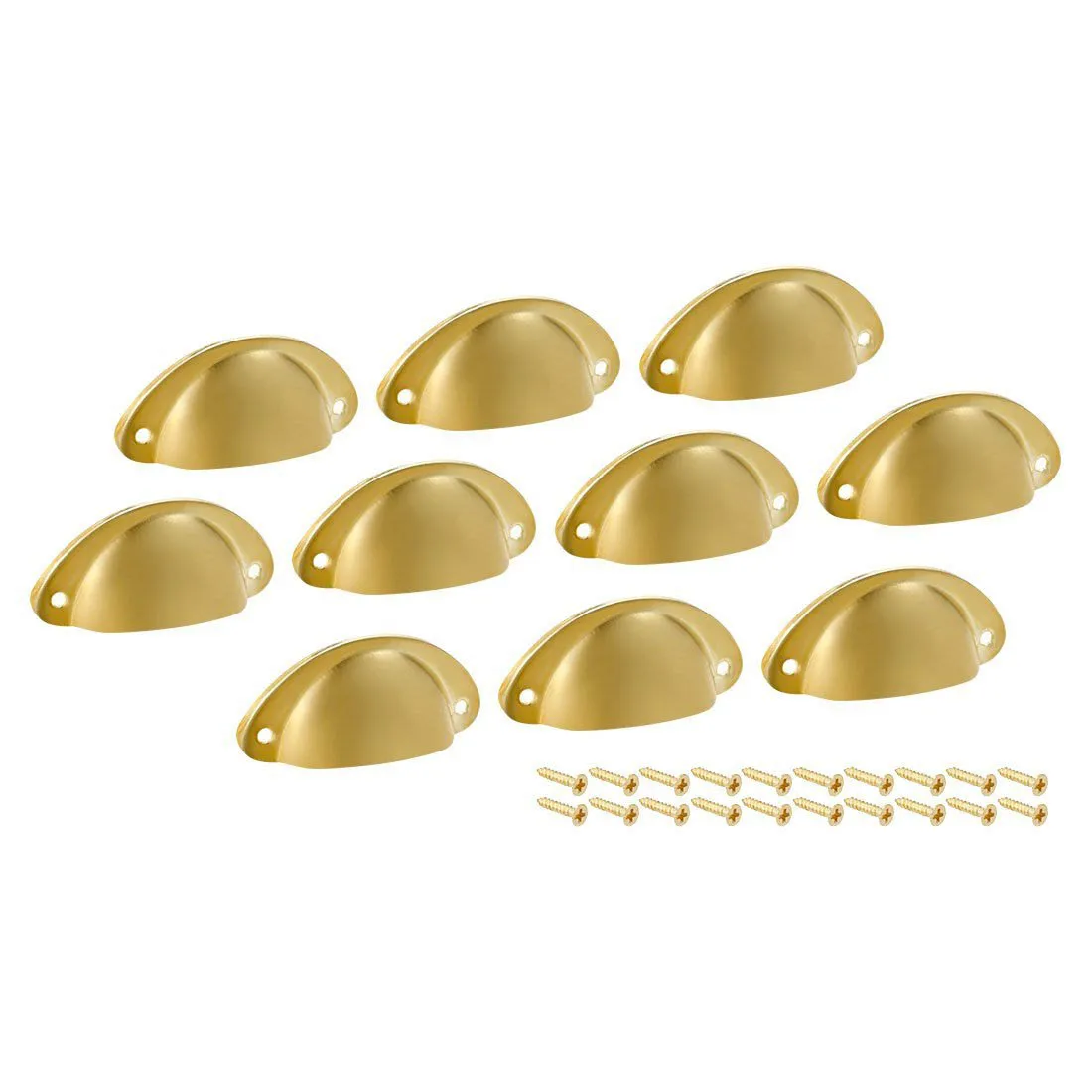 10 pcs Gold Tone Cup Shell Shaped Pull Drawer Kitchen Cabinet Handle 66mm Hole Centers Drop Shopping | Обустройство дома