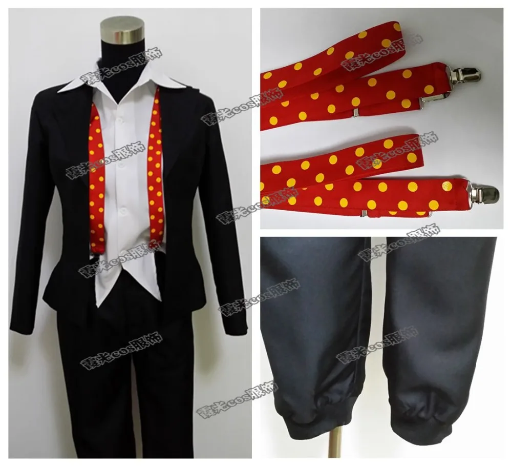 

Костюм для косплея Джузо сузуя из аниме «Токийский Гуль», косплей костюм Рей, рубашка + подтяжки + пиджак + брюки, костюм на Хэллоуин для женщи...