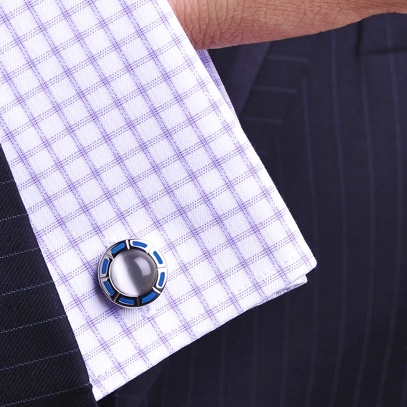 KFLK ювелирные изделия рубашка запонки для мужчин бренд Мода Запонки кнопка синий высокое качество роскошные