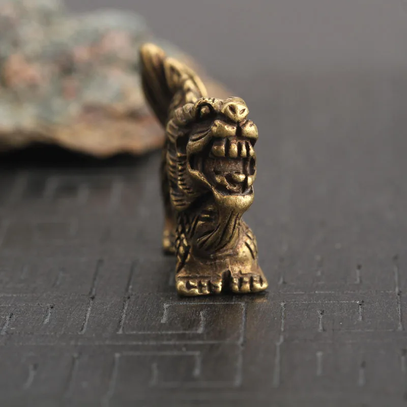 Винтажная медная китайского зодиака Дракон брелки в виде подвески небольшие