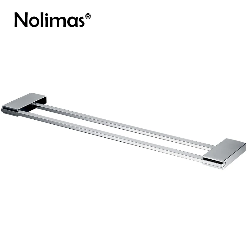 Double Towel Bar SUS 304 набор аксессуаров для ванной из нержавеющей стали, держатель для зубной щетки, держатель для туалетной бумаги, крючок для полотенец, полированная отделка - Цвет: Double Towel Bar