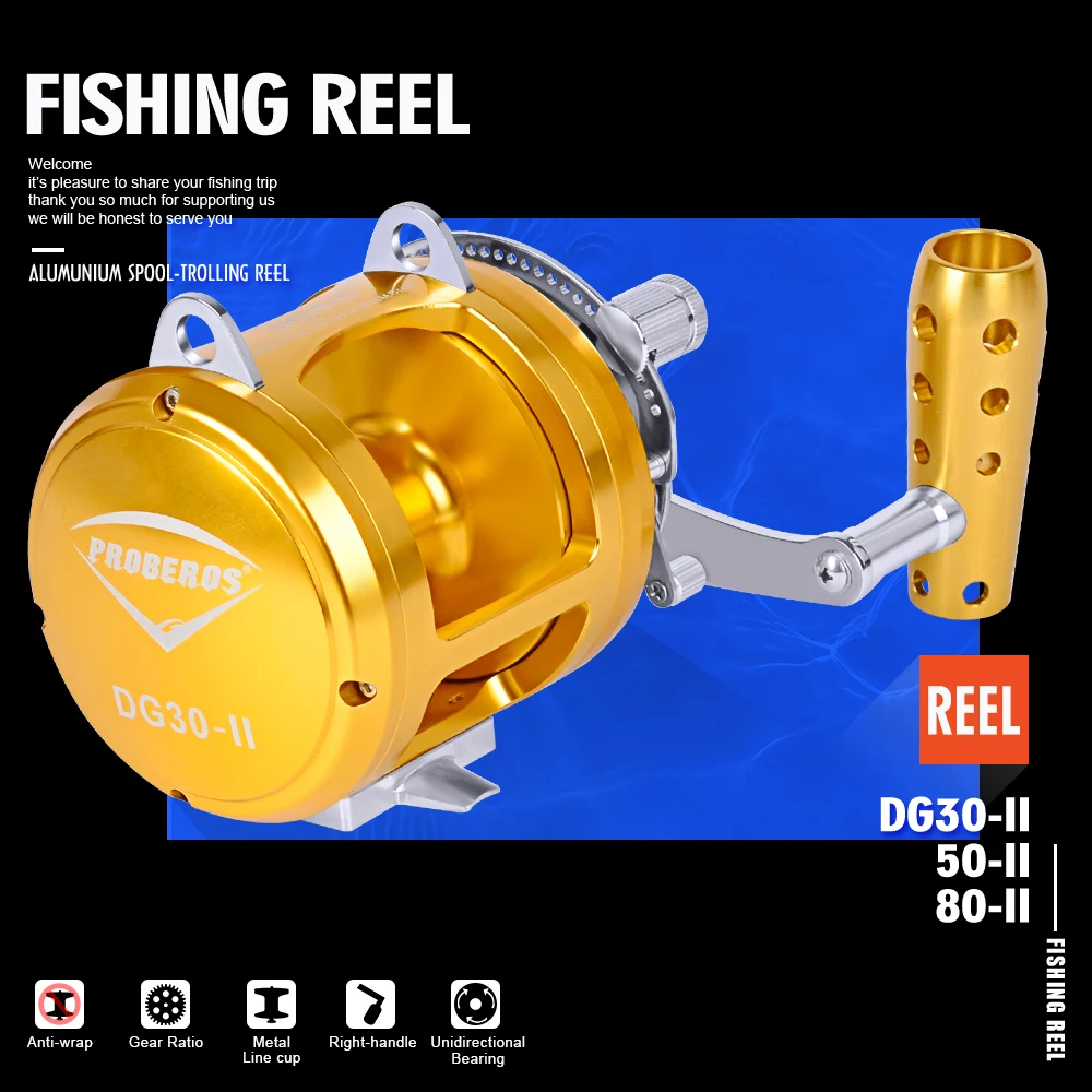Aluminum Cnc Machined 45kg Max Drag Sea Boat Trolling Reel
