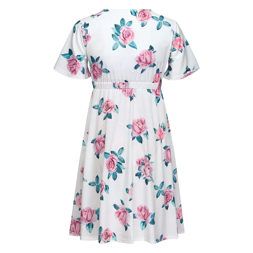 Платье для беременных с коротким рукавом и цветочным принтом вечерние платья v