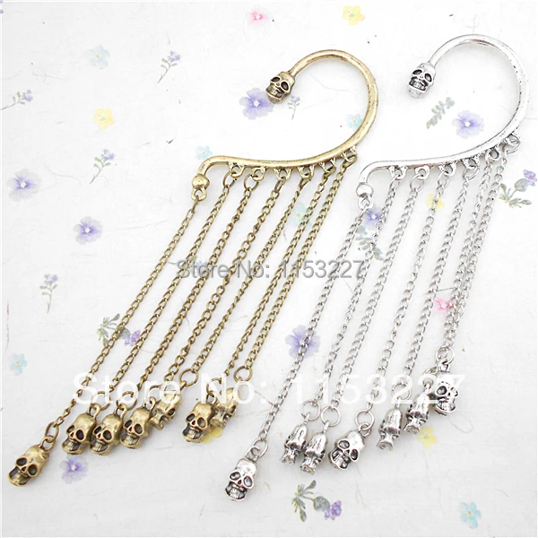 11 г. праздничные серьги в стиле панк с черепами кисточками бронзовыми