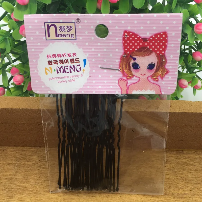 

40pcs/2bags/lot New Korean Kids Adult Fashion Cute U Style Super Quality Barrette Hairclip Hair Pins Hair Accessories Girl Women