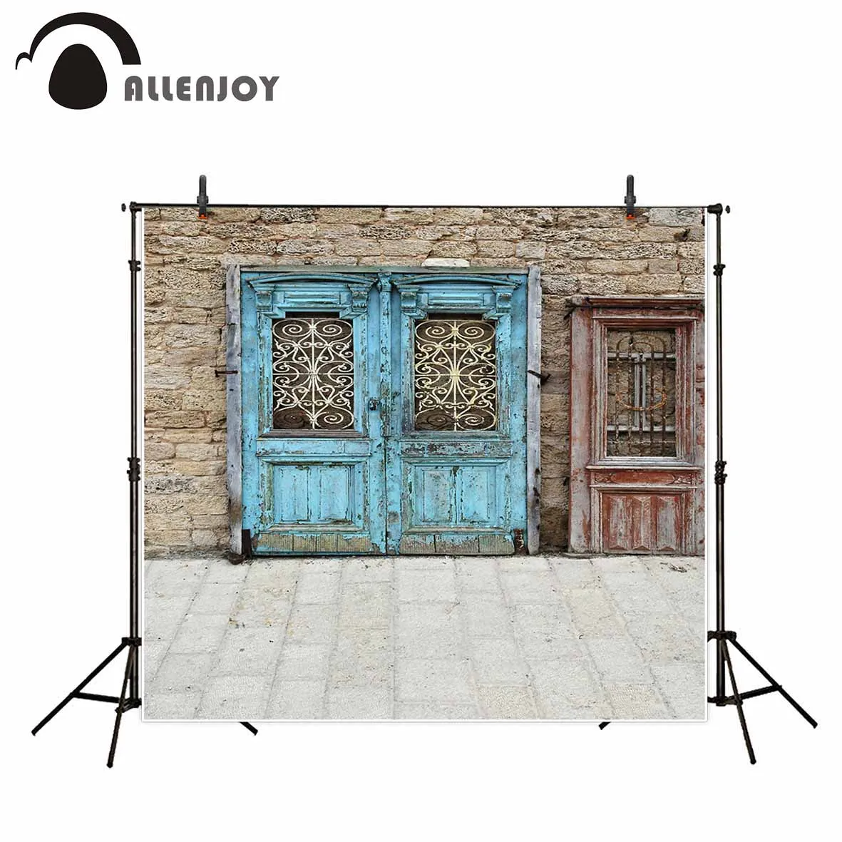 Allenjoy background for photo vintage wood door brick wall Islam backdrop photobooth for a photo shoot photo studio printed