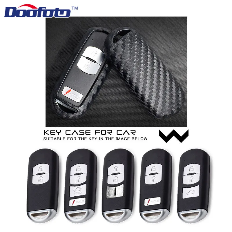 

Doofoto Auto Carbon Fiber Car Styling Smart 2 3 Key Fob Decoration Covers Case For Mazda 6 Axela CX-3 CX-5 CX5 CX-7 CX7 CX-9 RX8