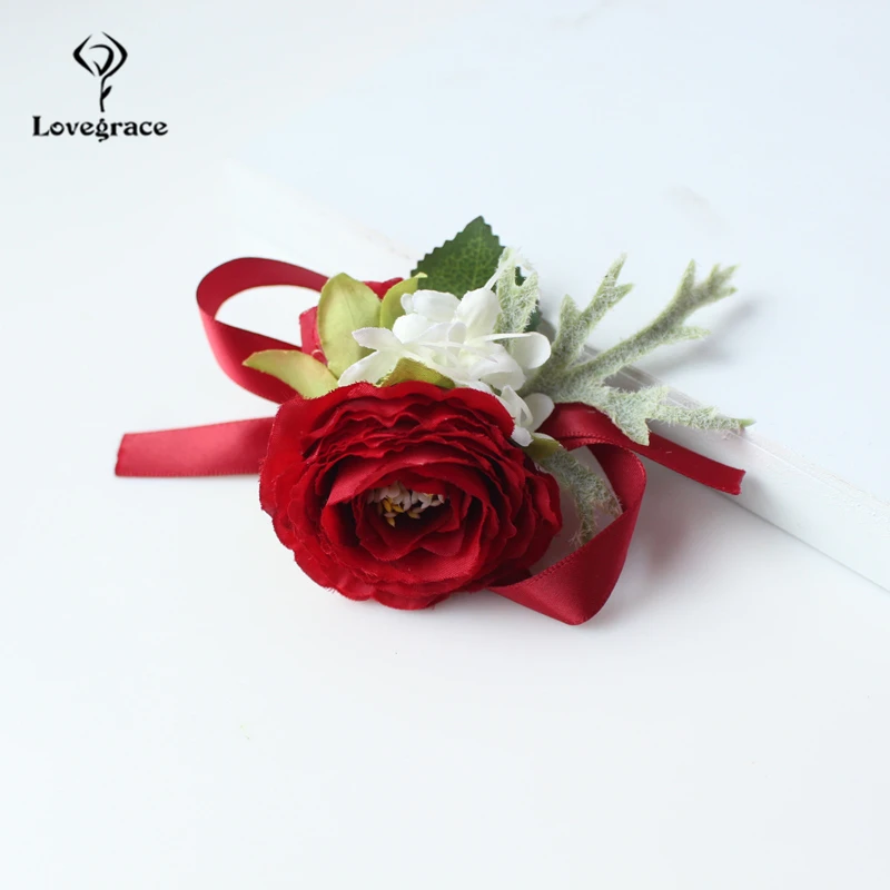 Браслет корсаж на запястье Lovegrace для подружки невесты свадебный аксессуар| |
