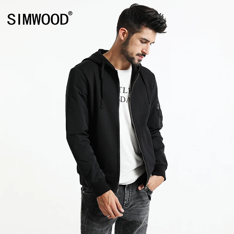 SIMWOOD 2017 осенне-зимняя черная куртка новая модная брендовая одежда ветровка