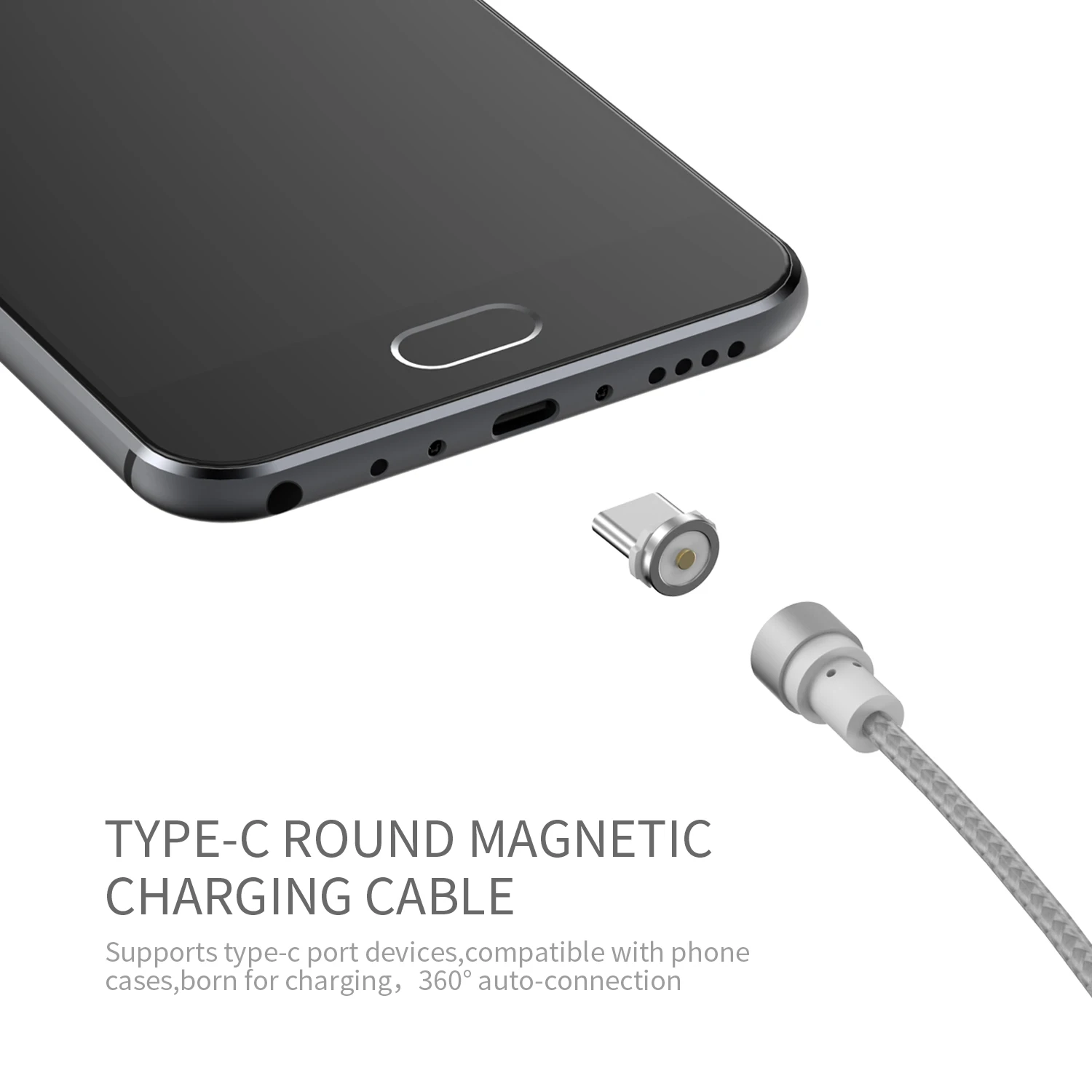 WSKEN USB Type C magnetic charging Type-C Round Cable For Samsung S8 Oneplus Xiaomi 4C 5 Nexus 5X cable charger | Мобильные телефоны