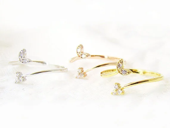 Newest Listing Leaf Sprout Ring Adjustable Knuckle Wrap | Украшения и аксессуары