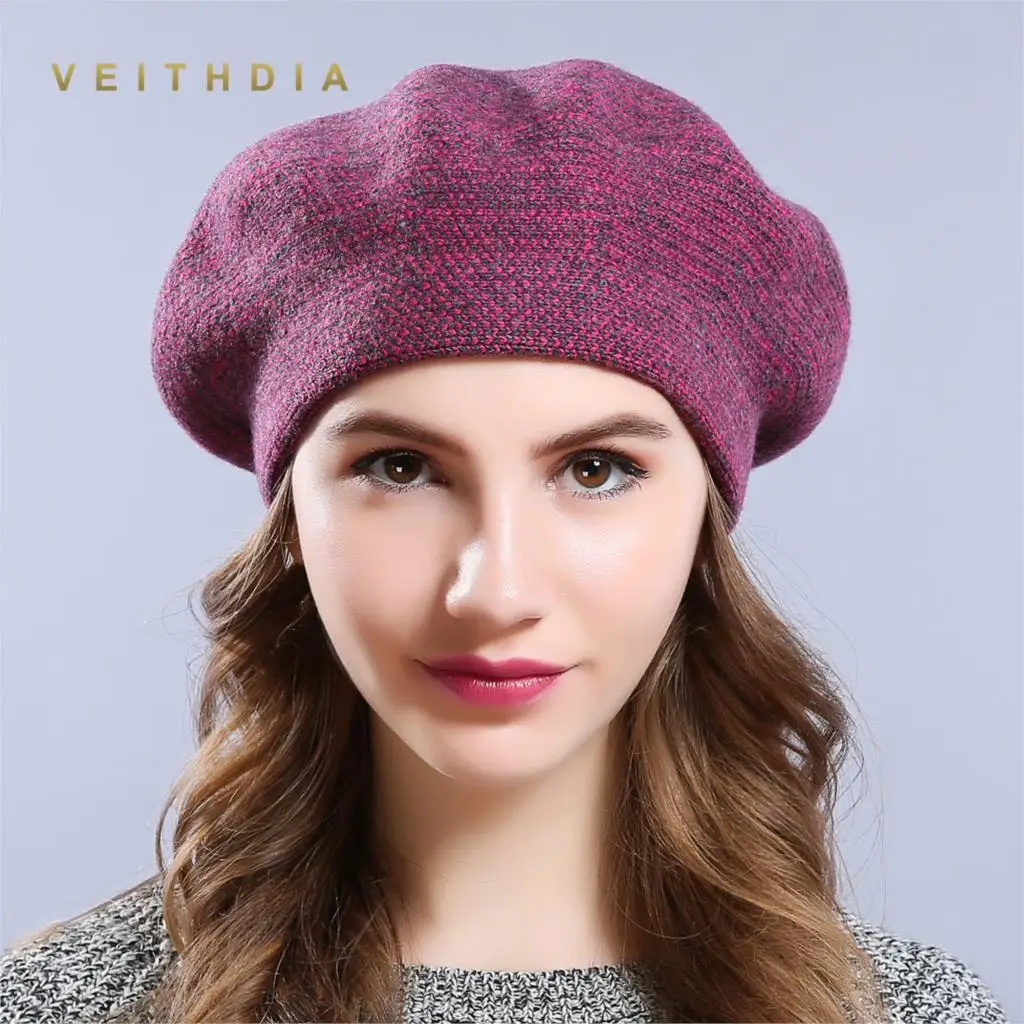 VEITHDIA новинка зимние шапки береты 2019 шерсть кашемир женские теплые брендовые