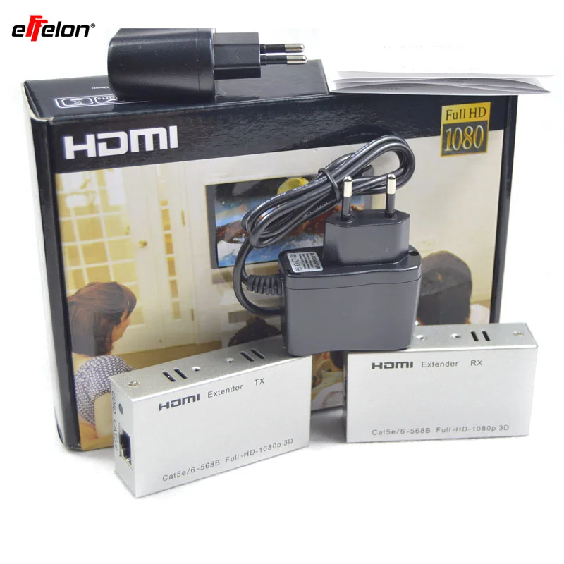 Effelon 1080 P HDMI Extender приемник передатчик над cat 5e/6 RJ45 Ethernet преобразователя к 196ft 60 м |
