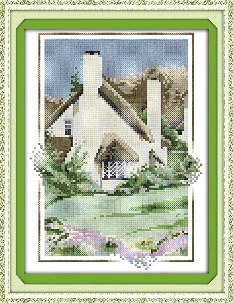 Деревенские кабины вышивка крестиком пейзаж Настенный декор Набор для вышивки