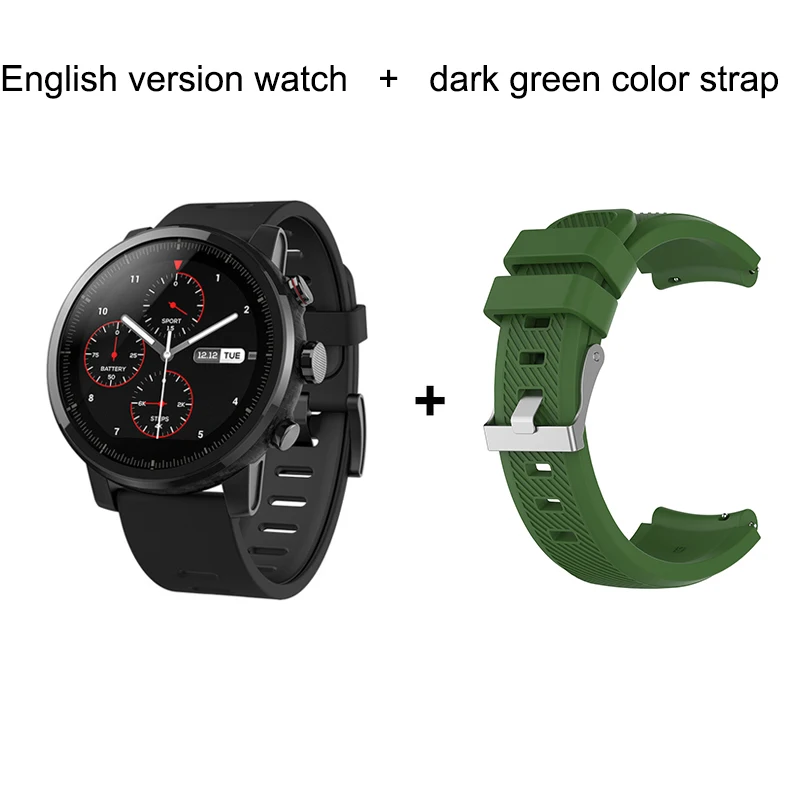 Серебристый Huami смарт-спортивные часы Amazfit Stratos 2 gps 5ATM для воды 1,34 ''2.5D экран gps Firstbeat для плавания - Цвет: Серебристый