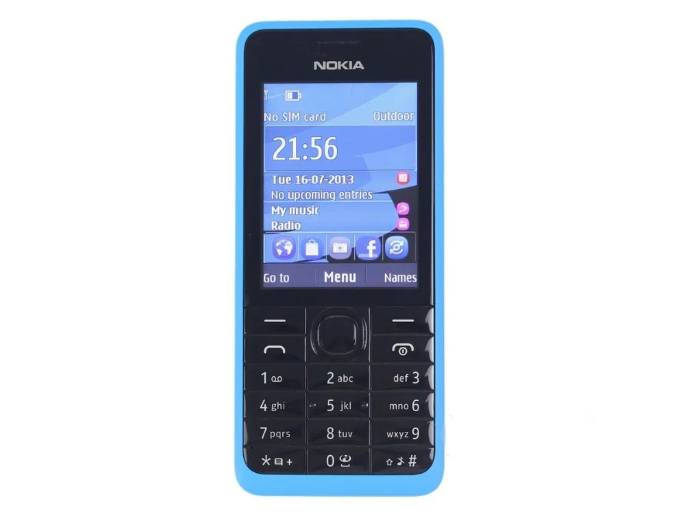 Nokia 301 разблокированный WCDMA 2," две sim-карты 3.2MP QWERTY клавиатура Восстановленный мобильный телефон