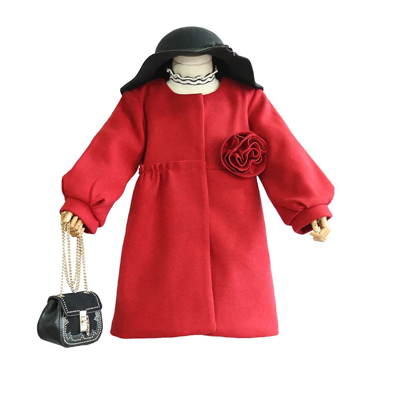 Осенне зимнее пальто для девочек 2018 г. Корейская версия милого шерстяного с