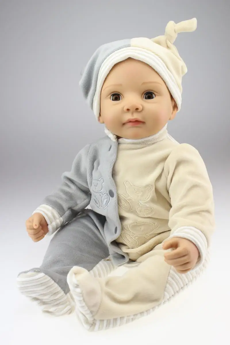 

55cm eyes Can blink Silicone Reborn Baby Doll soft boy real baby live toys for girls boys Doll Bebe Reborn toys BJD dolls lol