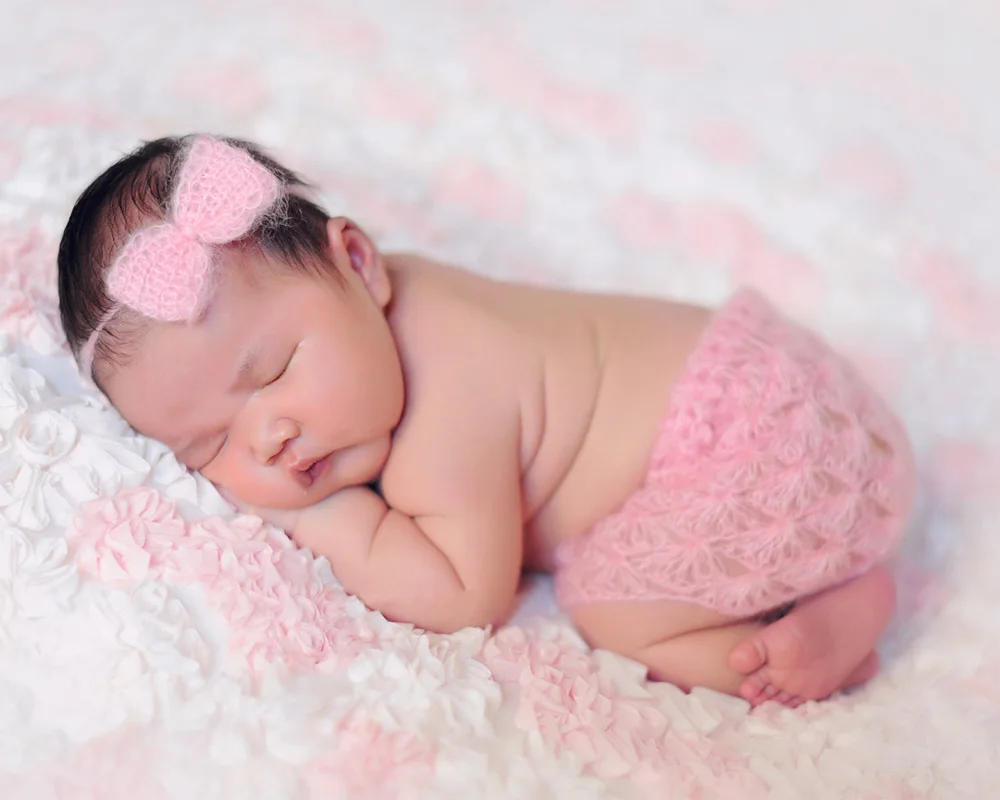 Baby fotografie props newborn mohair knitted outfits bow headband new born photography prop infant photo suits toddler shooting | Детская