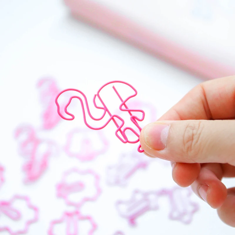 10 штук пакет Kawaii розовый мультфильм свинья цветок Фламинго Форма металлические