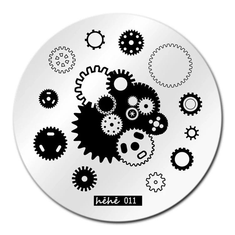 Шестерни колеса шаблон для стемпинга нейл арта Image Plate hehe011 пластины ногтей