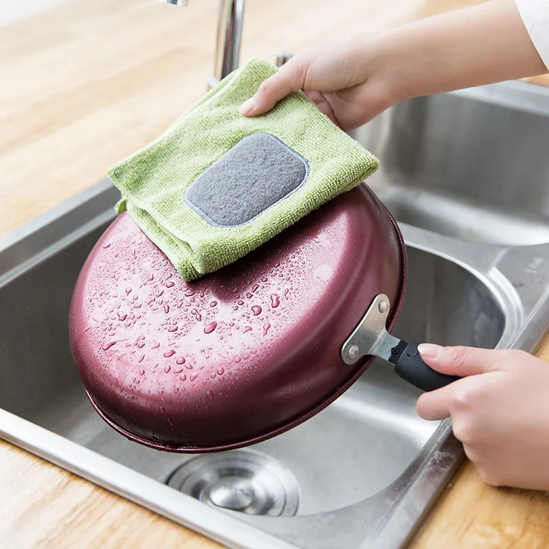 Кухонное полотенце для мытья посуды утолщенная ткань микрофибра s 1 шт.|Чистящие
